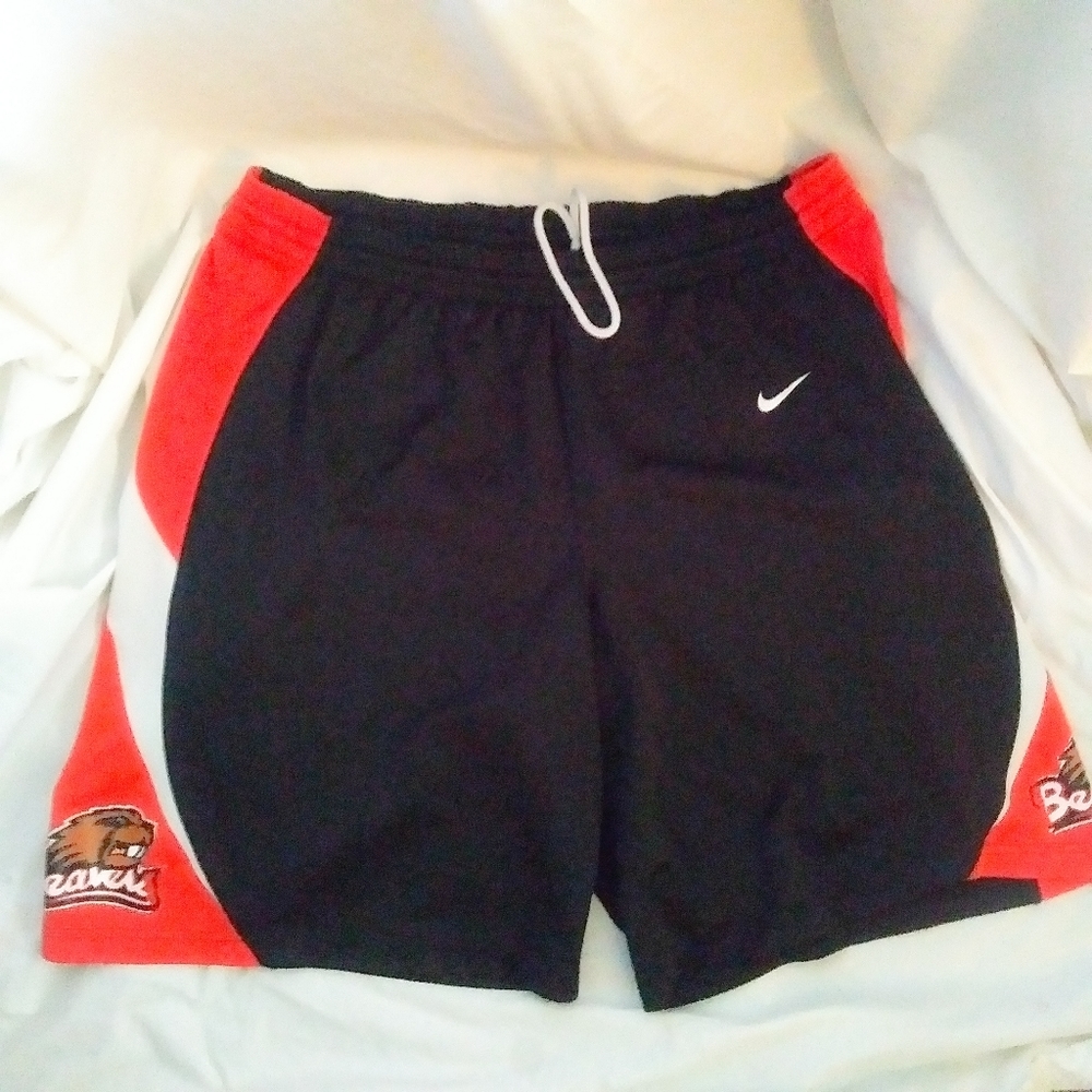 Nike mens Beaver orange and black shorts